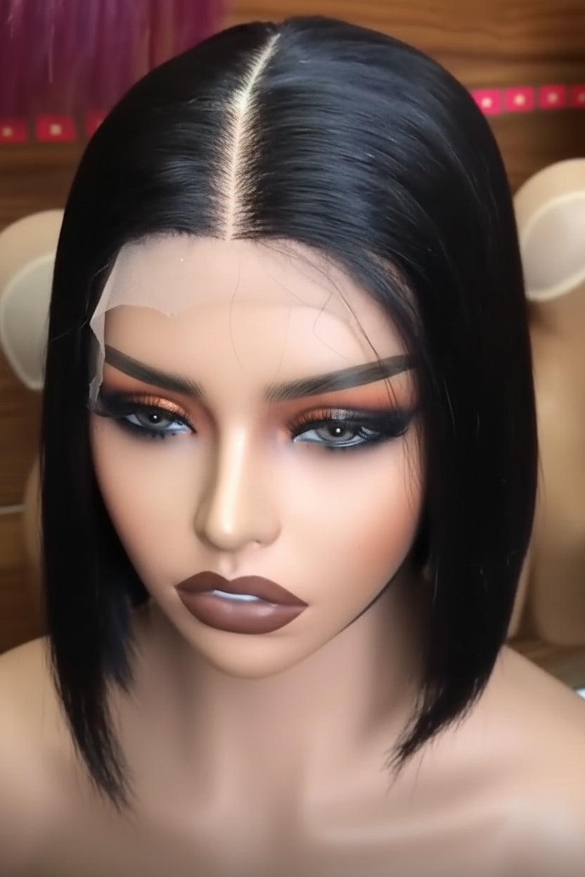 6 Inch HD Lace Bob Wig – Raw Human Hair Straight Bob Wig