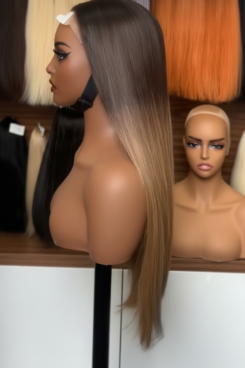 26 Inch Honey Blonde Ombre HD Lace Closure Wig – Raw Human Hair Wig